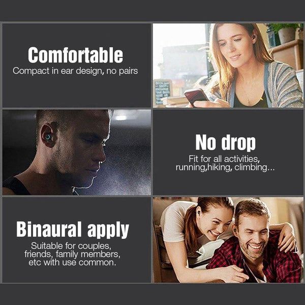 Planet Gates Single Ear Black TOMKAS Wireless Headphones 5.0 Stereo Earbuds Bluetooth Earphone Headphones TWS Wireless Bluetooth Headset with Charging Box