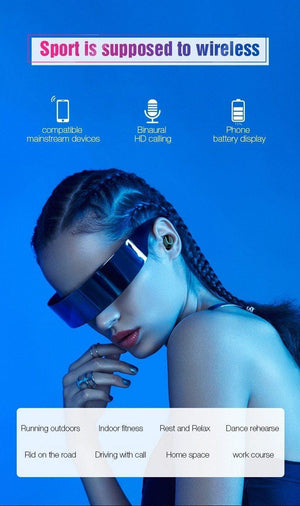 Planet Gates Single Ear Black TOMKAS Wireless Headphones 5.0 Stereo Earbuds Bluetooth Earphone Headphones TWS Wireless Bluetooth Headset with Charging Box