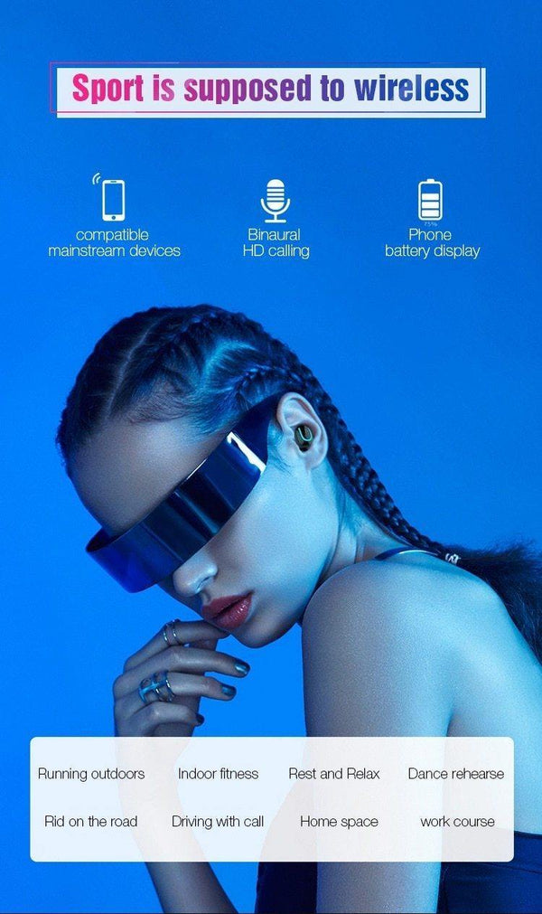 Planet Gates Single Ear Black TOMKAS Wireless Headphones 5.0 Stereo Earbuds Bluetooth Earphone Headphones TWS Wireless Bluetooth Headset with Charging Box