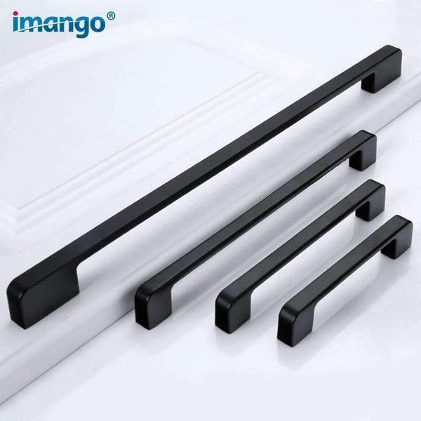 Planet Gates Single hole 96-320mm Cabinet Handle and Knobs Drawer Simple Pull Chest Bookcase Furniture Door Handles Wardrobe Garderobe Hardware Black