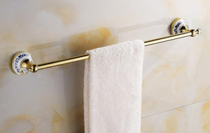 Planet Gates SINGLE RWAIL Bathroom Hardware Set Antique Gold&Crystal Bathroom Accessories Sets Bathroom Products FE1