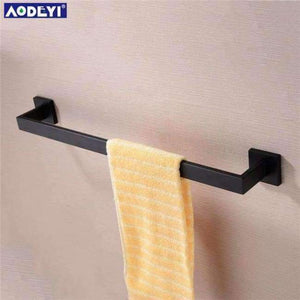 Planet Gates Single Towel Bar AODEYI Bathroom Hardware Set Black Robe Hook Towel Rail Rack Bar Shelf Paper Holder Toothbrush Holder Bathroom Accessories