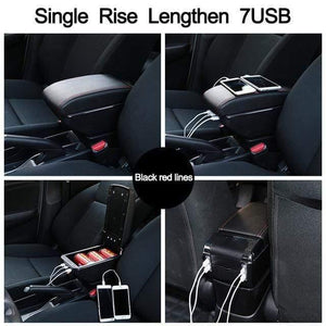 Planet Gates Single USB Black Red Renault Captur II 2018 armrest box universal car center console caja  modification accessories double raised with USB