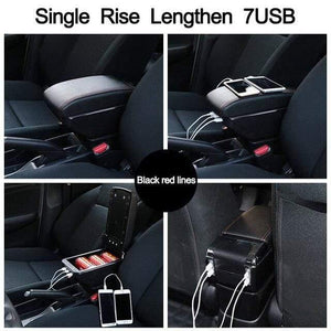 Planet Gates Single USB Black Red / Russian Federation Chevrolet Niva Armrest Box Niva 1 Universal Car Central Armrest Storage Box cup holder ashtray modification accessories