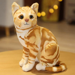 Planet Gates sit yellow Simulation Pillow Cat Plush Toys Realistic Animal Pet Children Home Decoration Holiday Christmas Gift