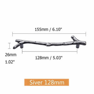 96/128mm Fashion Tree Branch Furniture Handle Drawer Knobs Black Silver Bronze Kitchen Cabinet Handles Door Pulls Hardware