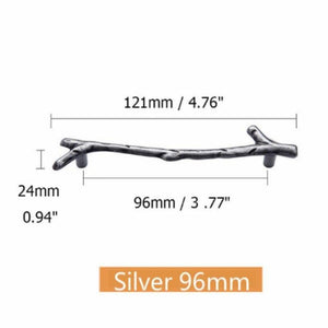 96/128mm Fashion Tree Branch Furniture Handle Drawer Knobs Black Silver Bronze Kitchen Cabinet Handles Door Pulls Hardware
