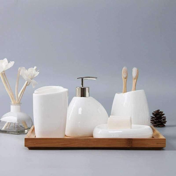 Planet Gates Six-piece Set Six-piece Set ceramics Bathroom Accessories Set Soap Dispenser/Toothbrush Holder/Tumbler/Soap Dish Bathroom Products