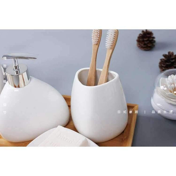 Planet Gates Six-piece Set Six-piece Set ceramics Bathroom Accessories Set Soap Dispenser/Toothbrush Holder/Tumbler/Soap Dish Bathroom Products