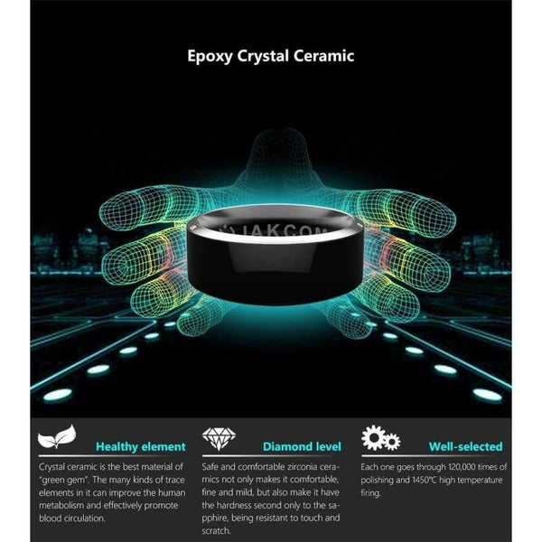 Planet Gates Size 7Q / MJ02 Black NFC Smart Finger Ring waterproof/dust-proof For Sony LG Samsung iphone HTC Android Mobile Phone Wear Magic Jakcom Smart Ring R3