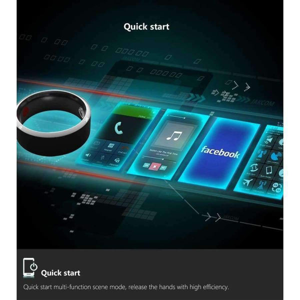 Planet Gates Size 7Q / MJ02 Black NFC Smart Finger Ring waterproof/dust-proof For Sony LG Samsung iphone HTC Android Mobile Phone Wear Magic Jakcom Smart Ring R3