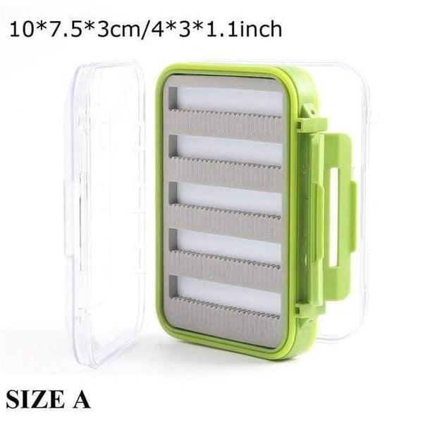 Planet Gates SIZE A 2 Fly Box Waterproof Slit Foam High Density 4 size Fly Fishing Tackle Box