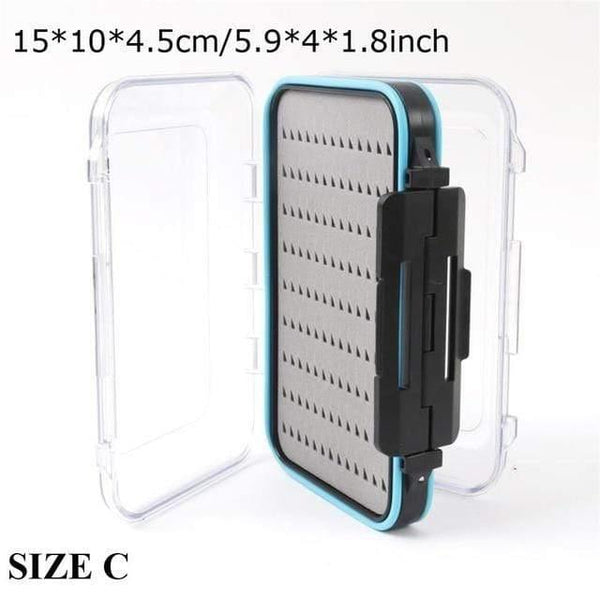 Planet Gates SIZE C 1 Fly Box Waterproof Slit Foam High Density 4 size Fly Fishing Tackle Box