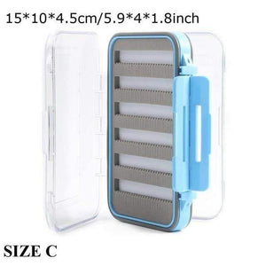 Planet Gates SIZE C 2 Fly Box Waterproof Slit Foam High Density 4 size Fly Fishing Tackle Box
