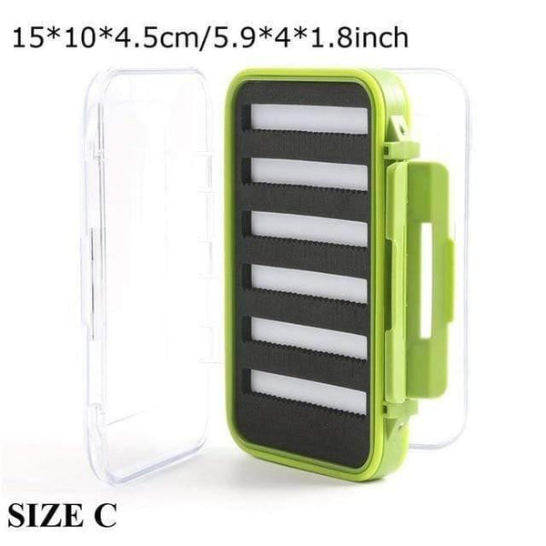 Planet Gates SIZE C 3 Fly Box Waterproof Slit Foam High Density 4 size Fly Fishing Tackle Box
