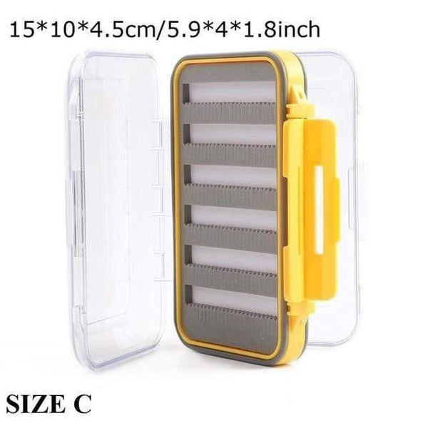 Planet Gates SIZE C 4 Fly Box Waterproof Slit Foam High Density 4 size Fly Fishing Tackle Box
