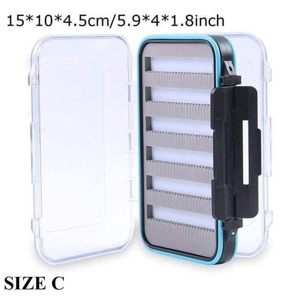 Planet Gates SIZE C Fly Box Waterproof Slit Foam High Density 4 size Fly Fishing Tackle Box