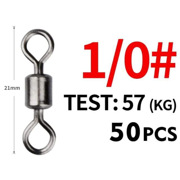 Planet Gates Size1I0 23mm 57kg 50PCS/Lot Fishing Swivel Sizes Solid Connector Ball Bearing Snap Fishing Swivels Rolling Stainless Steel Beads