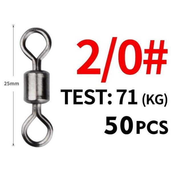 Planet Gates Size2I0 25mm 71kg 50PCS/Lot Fishing Swivel Sizes Solid Connector Ball Bearing Snap Fishing Swivels Rolling Stainless Steel Beads
