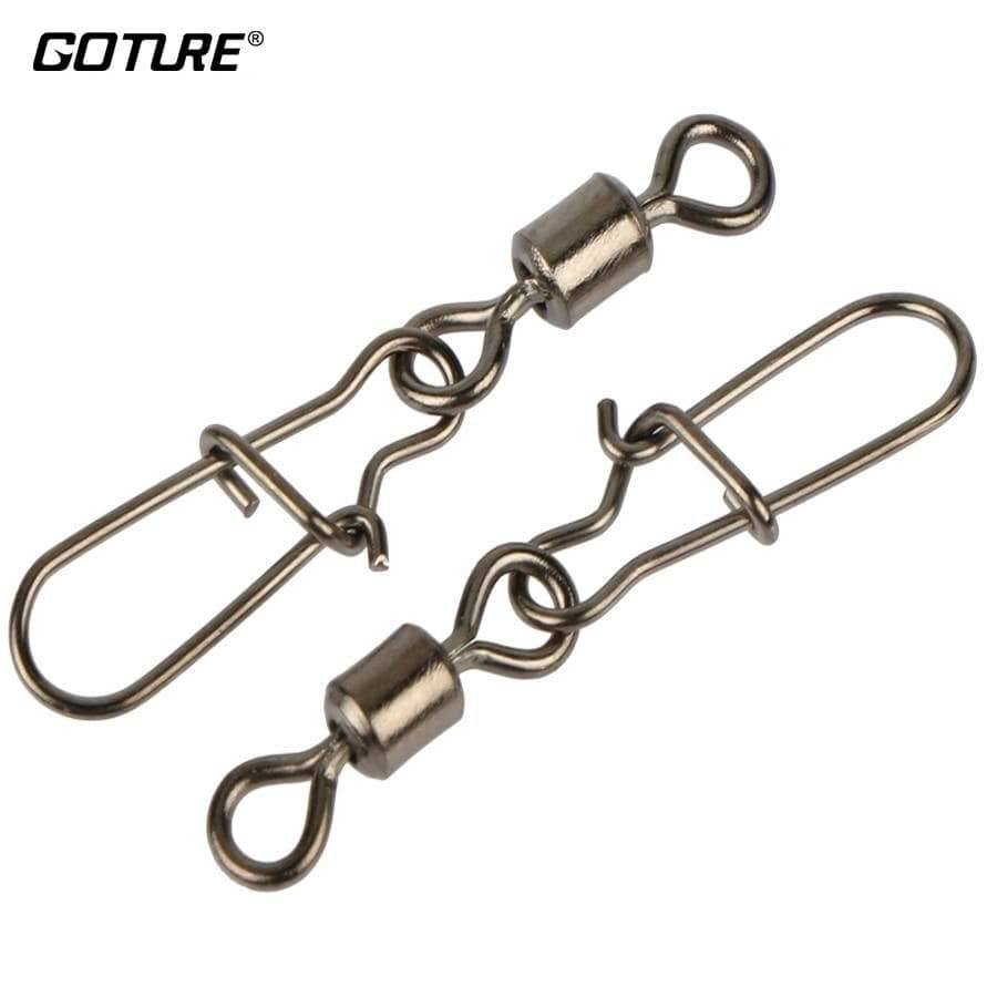 Planet Gates size8 22mm 12kg 200pcs/lot Swivel Fishing Hook Stainless Steel Rolling Swivel Hook With Snap Fishhook Lure Connector Fishing Tackle