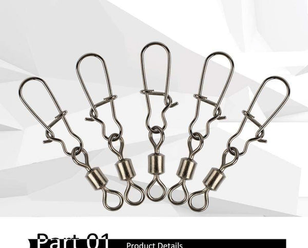 Planet Gates size8 22mm 12kg 200pcs/lot Swivel Fishing Hook Stainless Steel Rolling Swivel Hook With Snap Fishhook Lure Connector Fishing Tackle