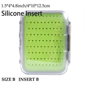 Planet Gates SIZEB Silicone Inser Fly Box Waterproof Slit Foam High Density 4 size Fly Fishing Tackle Box