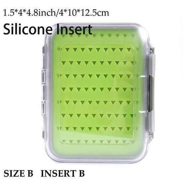 Planet Gates SIZEB Silicone Inser Fly Box Waterproof Slit Foam High Density 4 size Fly Fishing Tackle Box