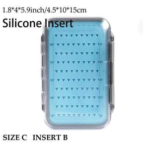 Planet Gates SIZEC Silicone Inser Fly Box Waterproof Slit Foam High Density 4 size Fly Fishing Tackle Box