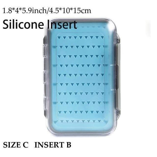 Planet Gates SIZEC Silicone Inser Fly Box Waterproof Slit Foam High Density 4 size Fly Fishing Tackle Box