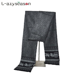 Planet Gates SJ006grayblack / 70.87 X11.81 INCH Men's Winter Cashmere Scarf Men Luxury Brand High Quality Neckerchief Winter Warm Soft Shawls