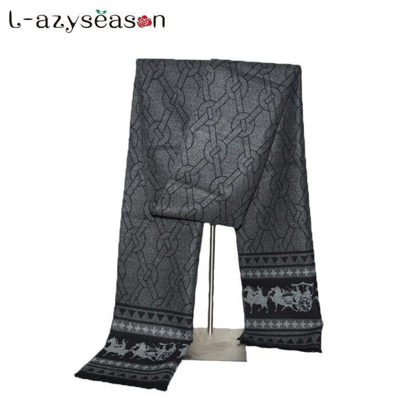 Planet Gates SJ006grayblack / 70.87 X11.81 INCH Men's Winter Cashmere Scarf Men Luxury Brand High Quality Neckerchief Winter Warm Soft Shawls