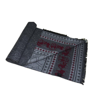 Planet Gates SJ006grayblack / 70.87 X11.81 INCH Men's Winter Cashmere Scarf Men Luxury Brand High Quality Neckerchief Winter Warm Soft Shawls