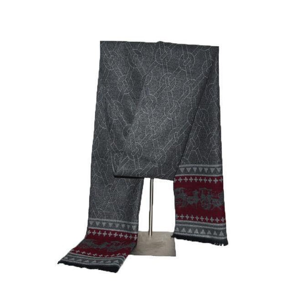 Planet Gates SJ006grayred / 70.87 X11.81 INCH Men's Winter Cashmere Scarf Men Luxury Brand High Quality Neckerchief Winter Warm Soft Shawls