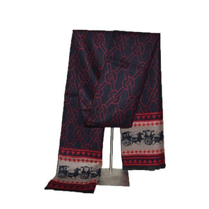 Planet Gates SJ006navyred / 70.87 X11.81 INCH Men's Winter Cashmere Scarf Men Luxury Brand High Quality Neckerchief Winter Warm Soft Shawls