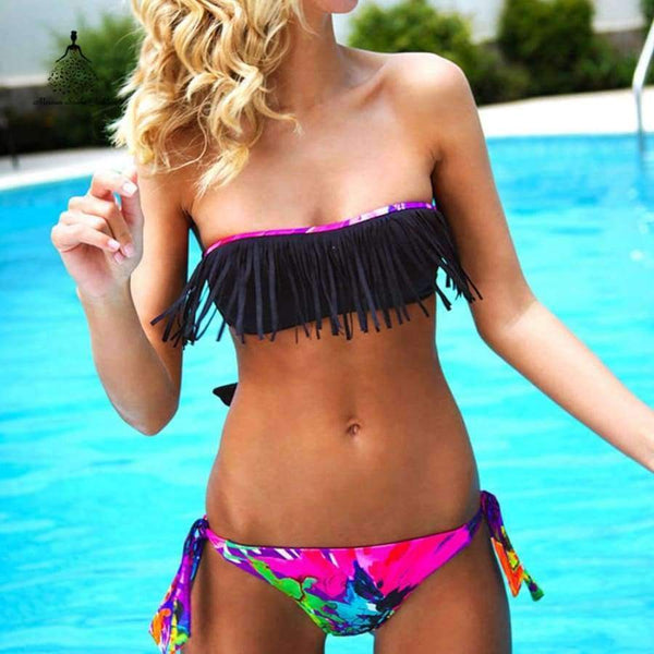 Planet Gates SJ17KA012-Bra / L Tropical Print swimsuit female Beadeau thong Floral bathing suit women bikini push up beach wear brazilian swimwear 2018