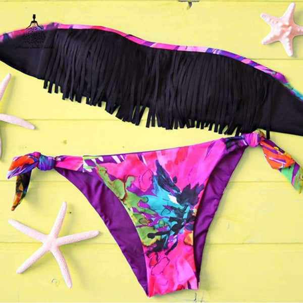 Planet Gates SJ17KA012-Bra / L Tropical Print swimsuit female Beadeau thong Floral bathing suit women bikini push up beach wear brazilian swimwear 2018