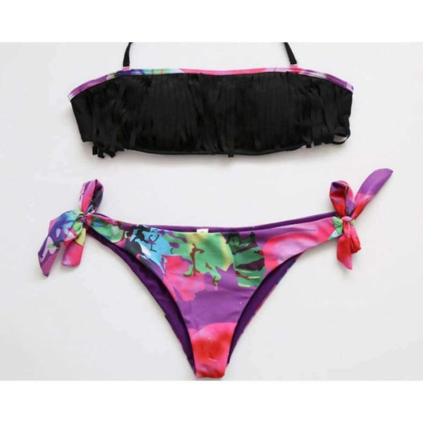 Planet Gates SJ17KA012-Bra / L Tropical Print swimsuit female Beadeau thong Floral bathing suit women bikini push up beach wear brazilian swimwear 2018