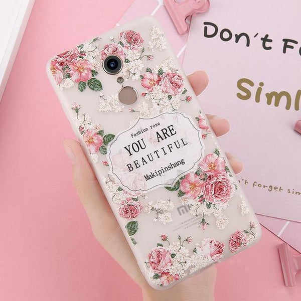 USLION 3D Flower Phone Case For Xiaomi POCOPHONE F1 8 8 SE 6 6X Mix 2 Redmi 6 6 Pro 4X 5A 4 5 Plus Note 4 5 4X 5A Soft TPU Cover - Planet Gates