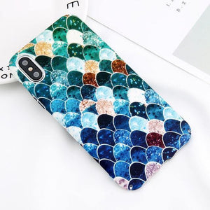 Planet Gates SJ6228 / For iPhone X USLION Marble Phone Case For iPhone XS Max XR X Cherry Rose Floral Camellia Flower Case For iPhone 7 8 6 6S Plus Hard PC Cover