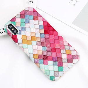 Planet Gates SJ6238 / For iPhone X USLION Marble Phone Case For iPhone XS Max XR X Cherry Rose Floral Camellia Flower Case For iPhone 7 8 6 6S Plus Hard PC Cover