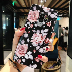 Planet Gates SJ6281 / For Galaxy Note 9 USLION Flower Phone Case For Samsung Galaxy S9 S8 Plus Matte Rose Floral Leaves Back Cover For Samsung Note 9 Soft TPU Cases