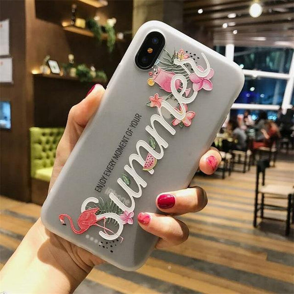 Planet Gates SJ7589 / For iPhone X USLION Lotus Flower Case For iPhone 8 Plus XS Max XR 3D Relief Rose Floral Phone Case For iPhone X 7 6 6S Plus 5 SE TPU Cover