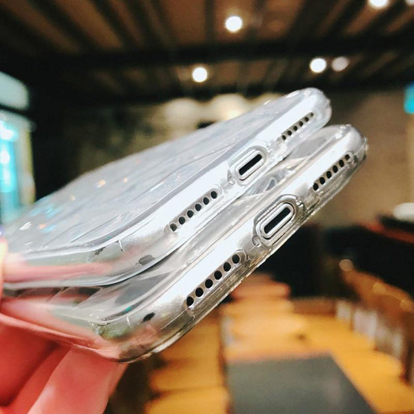 Planet Gates SJ8571 Black / For iPhone X USLION Clear Diamond Pattern Case For iPhone XR XS MAX X 8 7 6 Plus Soft TPU Phone Cover For iPhone 7 6s Plus Transparent Cases