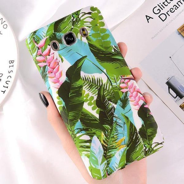 USLION Flower Phone Case for Samsung Galaxy S9 S8 Plus S7 Edge Note 9 8 A8 A6 A7 A5 A3 J7 J5 J3 J2 Prime Cover Hard PC Cases - Planet Gates