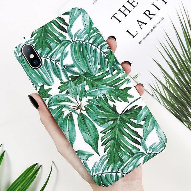 Planet Gates SJ3420 / For iPhone XS USLION Case For iPhone XR XS Max X 8 7 Plus Flower Leaves Phone Cases for iPhone 7 6 6s Plus 5 5s SE Hard PC Full Back Cover
