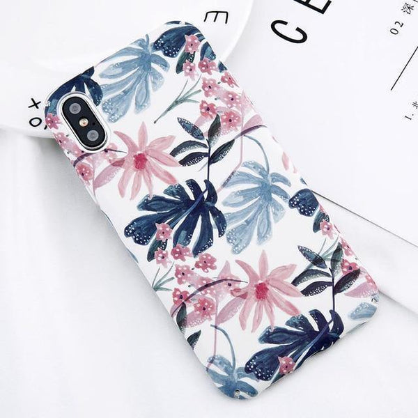 USLION Candy Color Leaf Case For iPhone XR XS MAX X Green Cactus Flower Phone Cases For iPhone 8 7 6 6S Plus Hard PC Full Cover - Planet Gates