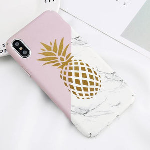 Planet Gates SJ9193 / For iPhone X USLION Marble Phone Case For iPhone XS Max XR X Cherry Rose Floral Camellia Flower Case For iPhone 7 8 6 6S Plus Hard PC Cover