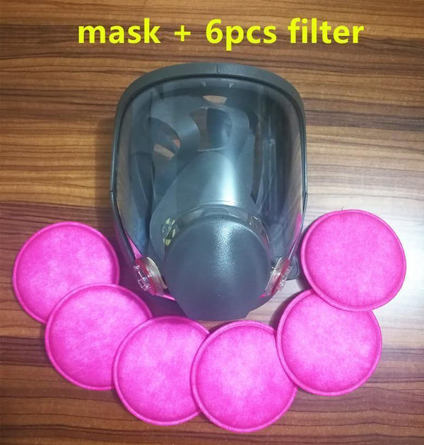 Planet Gates SJL 6885 6800 Gas Mask  7pcs suit Full Face Facepiece Respirator For Painting Spraying same 3M 6800 free shipping
