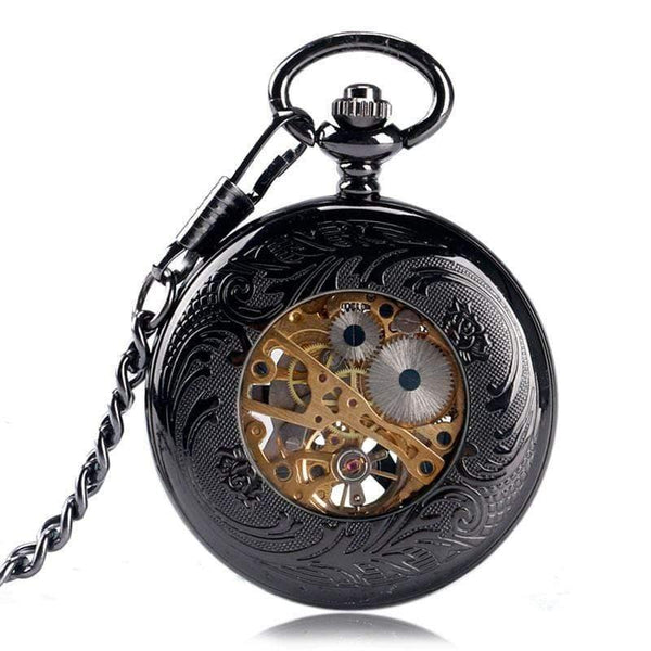 Planet Gates Skeleton Hand Wind Mechanical Pocket Watches Classic Dress Steampunk Steel Watch Men Women Birthday Gift Item