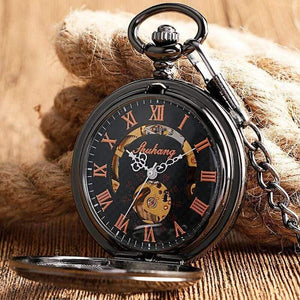 Planet Gates Skeleton Hand Wind Mechanical Pocket Watches Classic Dress Steampunk Steel Watch Men Women Birthday Gift Item